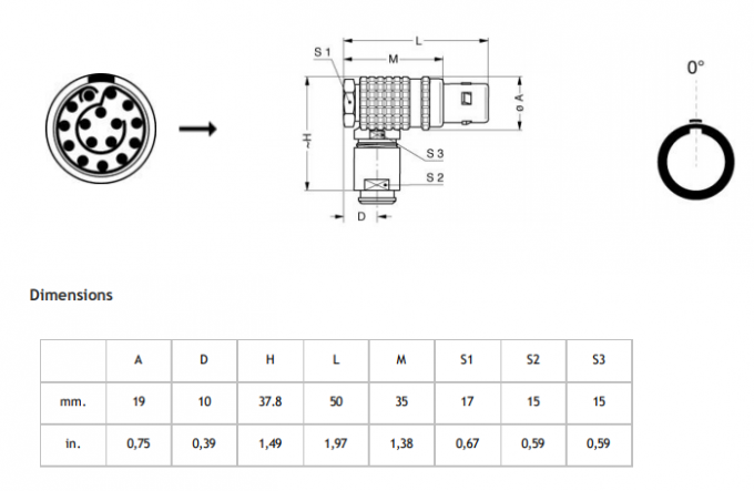 Connecteur Circulaire Lemo FGG3B Prise Droite Mâle - Occasion En Bon état, Pour Audio/vidéo/pro