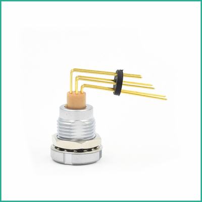 goupilles de circuit imprimé de coude des connecteurs ECG de série de 6pin Lemo B avec la réparation de 2 écrous