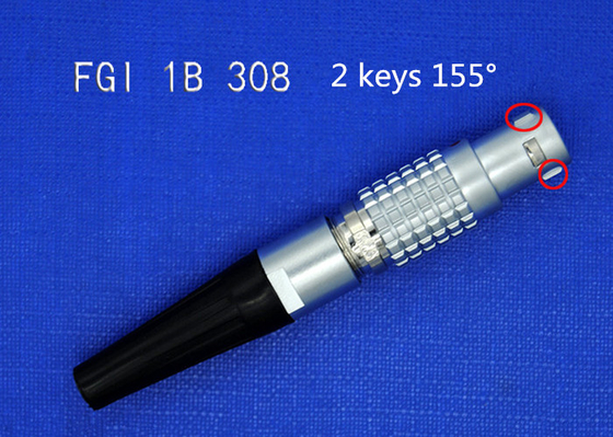 FGI 1B 308 8 cables connecteur circulaires de Pin pour le câble de données de Leica, 2 clés cables connecteur de 155 degrés