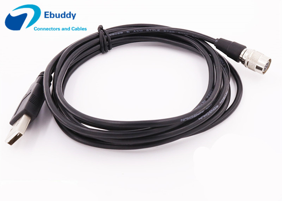 Femelle de  6pin aux cables électriques faits sur commande de  de câble de données d'USB HR10A-7R-6S