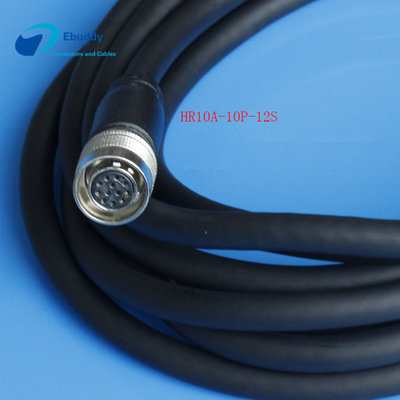 Câble de connexion de caméra de vol de Pin de  12 pour l'alimentation d'énergie de caméra CCD HR10A-10P-12S